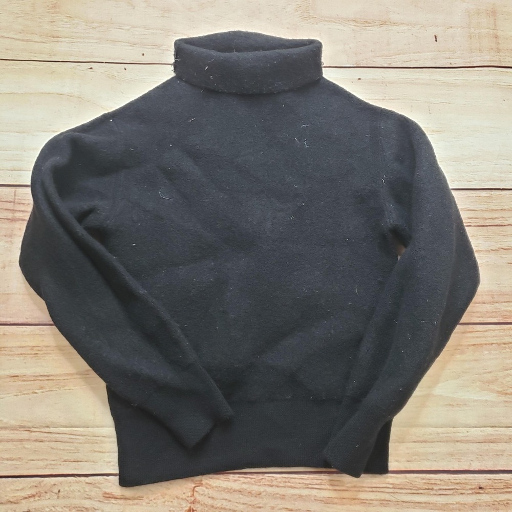 Wilfred Aritzia Sweater Women S Black Turtleneck Pullover Wool Tight-Knit Winter